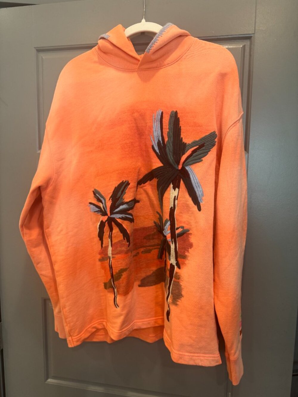 Scotch & Soda Paradise of Sun Hoodie XL | Embroidered Palm Sweatshirt